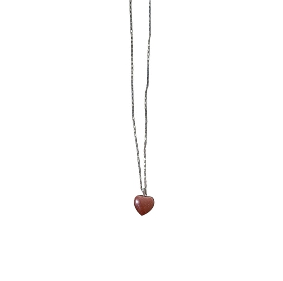 Boutique Jewelry - Gold brown crystal heart necklace.